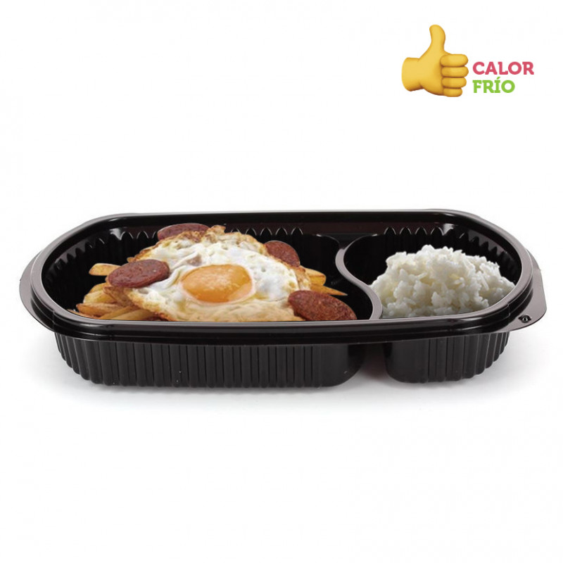 Oval PP containers 2 divisions (600cc) Oval PP containers 2 divisions (600cc)