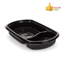 Oval PP containers 2 divisions (600cc)