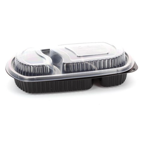 Lids for reusable PP oval containers 2 divisions (600cc)