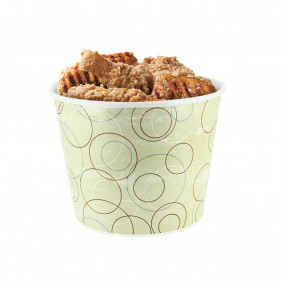 Cubos de pollo frito cartón decorado (2500cc). Hasta fin de stock