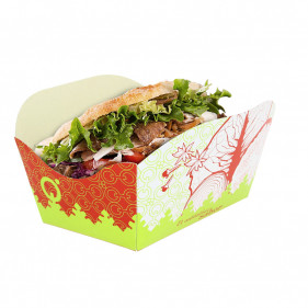 Cardboard tray-style kebab packaging