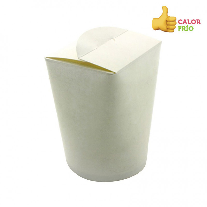 Contenants en carton blanc oriental (500cc) Contenants en carton blanc oriental (500cc)