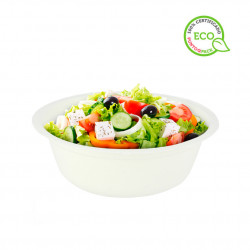 Platos blancos de caña de azúcar Bowl bio compostable (500ml)