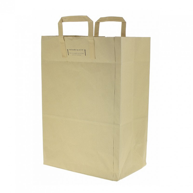 Bolsas de papel kraft extra alta asa plana reforzada (30+18x43cm) Bolsas de papel kraft extra alta asa plana reforzada (30+18x43cm)