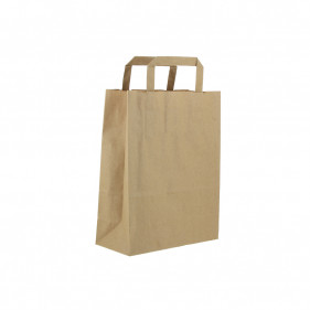 Petits sacs en papier kraft recyclé à anses plates (22+10x28cm)