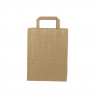Small recycled kraft paper bags with flat handles (22+10x28cm)
