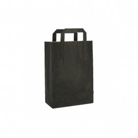 Black kraft paper bags with flat handle (20 10x28cm)