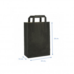 Black kraft paper bags with flat handle (20 10x28cm)