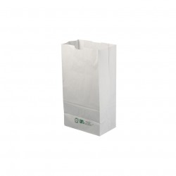 Mini white paper bags without handles (15+9x28cm)