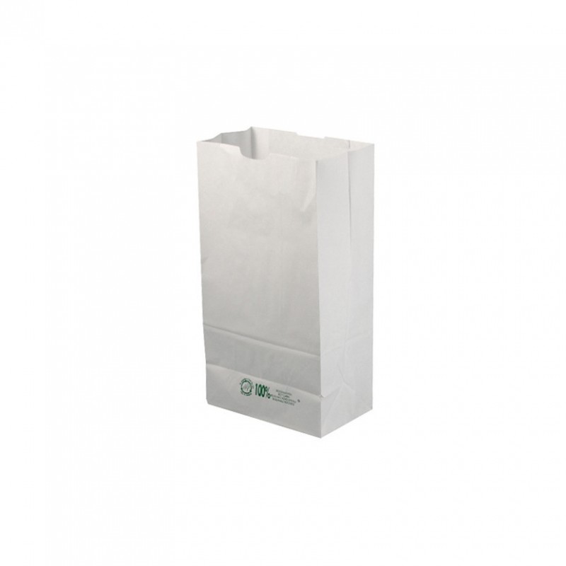 Mini white paper bags without handles (15+9x28cm)