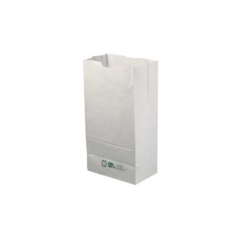 Mini white paper bags without handles (15+9x28cm)