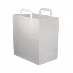 Bolsas de papel blancas asa plana (28+17x29cm)