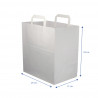 White paper bags with flat handle (28+17x29cm)
