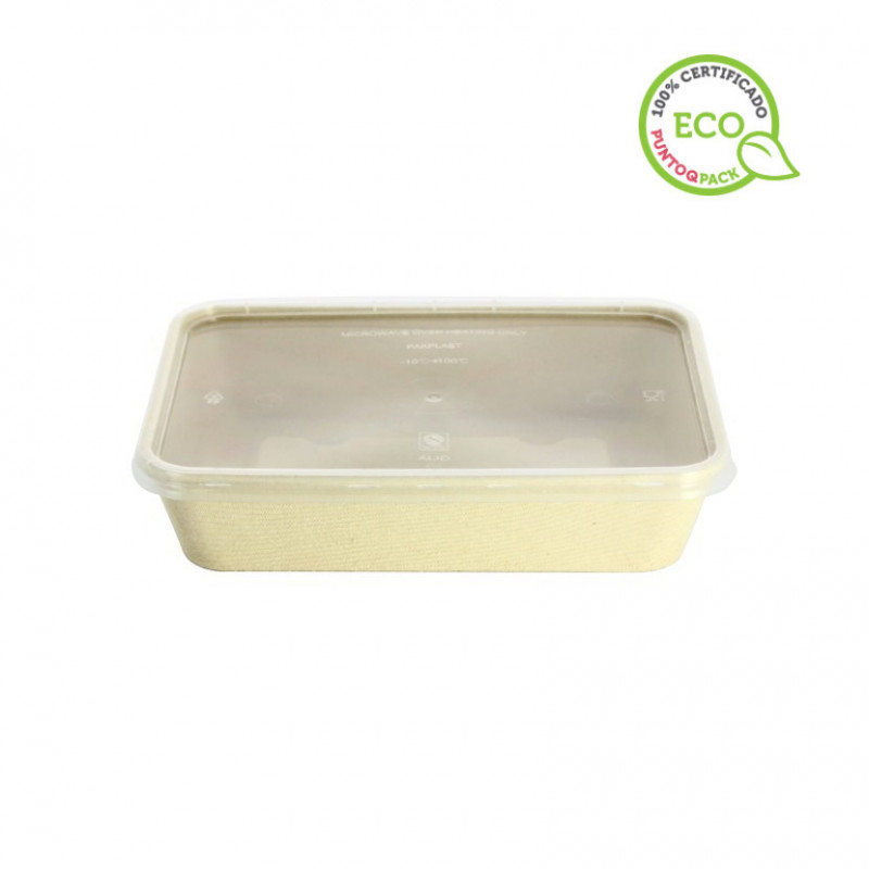Envases biodegradables fibra trigo con tapa (500cc). Hasta fin de stock Envases biodegradables fibra trigo con tapa (500cc). Hasta fin de stock
