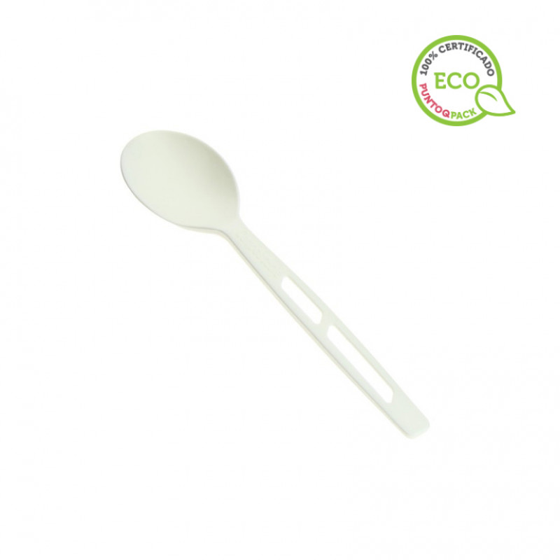 Cucharas de PLA biodegradable elegantes (16,3cm) Cucharas de PLA biodegradable elegantes (16,3cm)