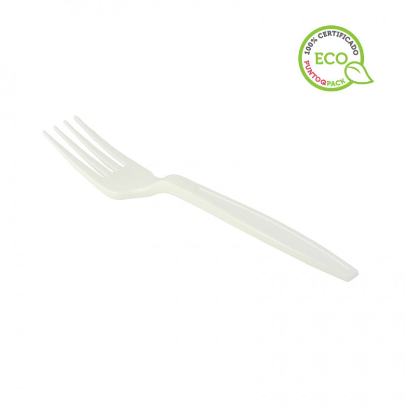 Tenedores de PLA biodegradable elegantes (16,5cm) Tenedores de PLA biodegradable elegantes (16,5cm)