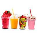 Plastic cups with lids