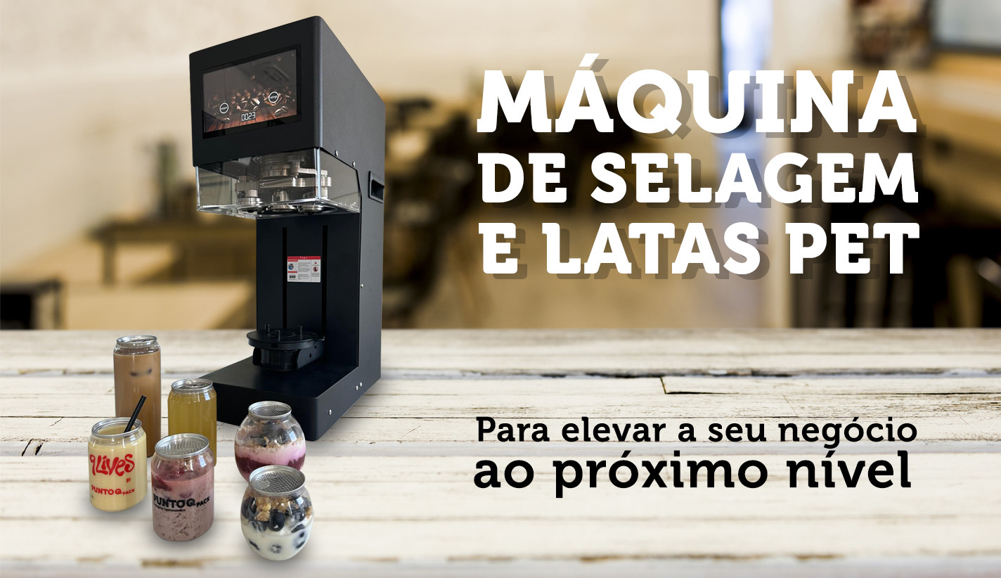 Máquina de selagem e latas PET