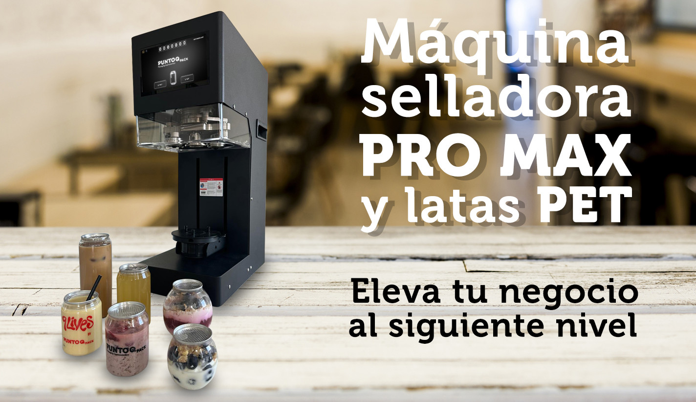Máquina y latas PET