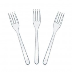 Tenedores transparentes ECO reutilizables (16cm)