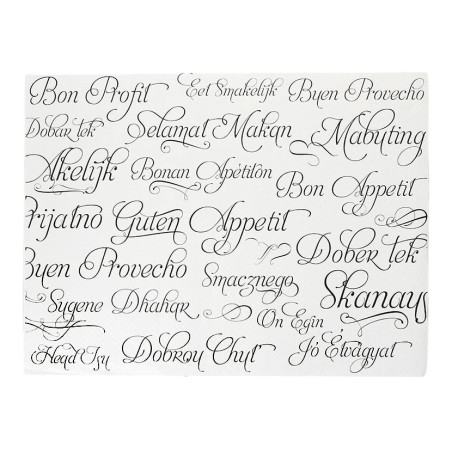 Manteles individuales de papel blancos (Buen Provecho) 30x40cm | PuntoQpack Manteles individuales de papel blancos (Buen Provecho) 30x40cm | PuntoQpack