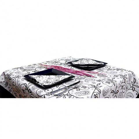 Toalhas de mesa recortadas em papel branco decorado (100x100cm) | PointQpackName Toalhas de mesa recortadas em papel branco decorado (100x100cm) | PointQpackName
