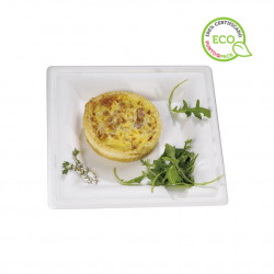 Platos de fibra cuadrados blancos 26cm