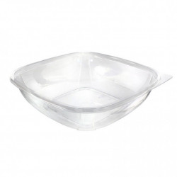 Ensaladera Cuadrada Pet Transparente 1000cc