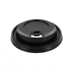 Tapa negra antiderrame para vaso café (8Ø)