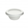 Tarrina salsas de fibra blanca con tapa compostable (65ml)