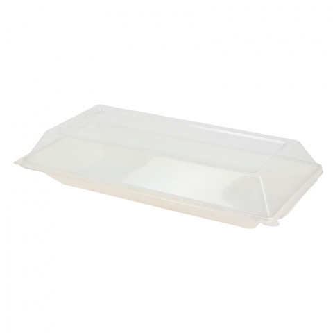 Tapa transparente para plato de fibra catering (26x13cm) Tapa transparente para plato de fibra catering (26x13cm)