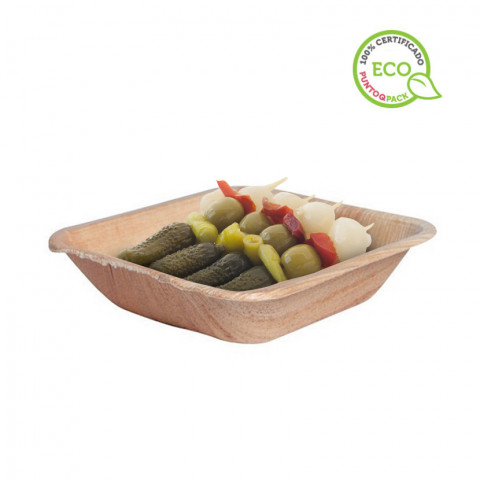 Tigela Quadrada de Folha de Palmeira (12x12cm)