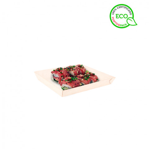 Bandeja de Madeira Quadrada (13x13cm)