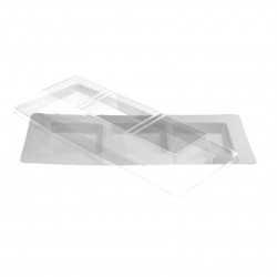 Tapa Plato de Fibra Tres Divisiones 29x11cm