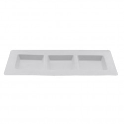 Tapa Plato de Fibra Tres Divisiones 29x11cm