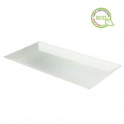 Plato de fibra blanco (18x9cm)
