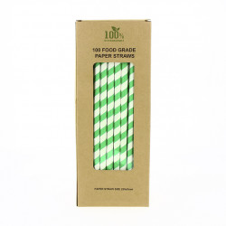 Cañitas papel biodegradables colores (23cm 0.8Ø)