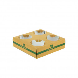 Portavasos kraft biodegradable (4 huecos)