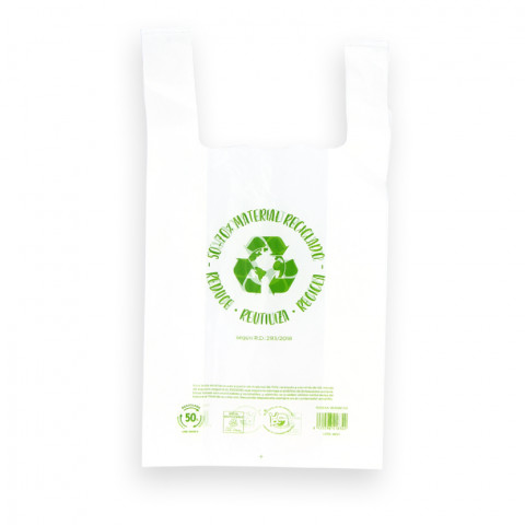 Bolsa camiseta ECO 70% PE reciclado (42x53cm) | PuntoQpack Bolsa camiseta ECO 70% PE reciclado (42x53cm) | PuntoQpack