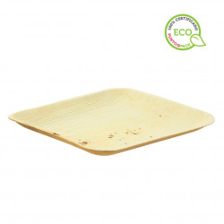 Plato cuadrado de hoja de palma (20x20 cm)
