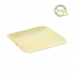 Plato cuadrado de hoja de palma (16x16 cm)