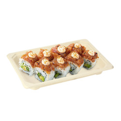Bandeja sushi fibra compostable (21,3x13,3x2cm) | PuntoQpack