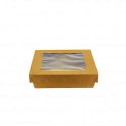 ENVASES DE CARTON KRAFT CON VENTANA 700CC