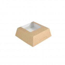 TARTERA KRAFT GRANDE CON VENTANA 140X140X55MM