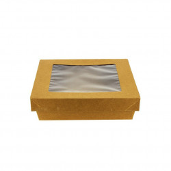 ENVASES DE CARTON KRAFT CON VENTANA 1000CC