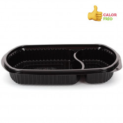 ENVASES PP OVALADOS 2 DIVISIONES 600CC
