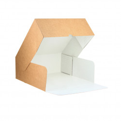 CAJA TARTA KRAFT CON APERTURA FRONTAL 20X20X10 CM
