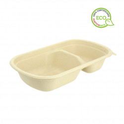 Envases de fibra de caña con 2 divisiones (250 + 500ml)