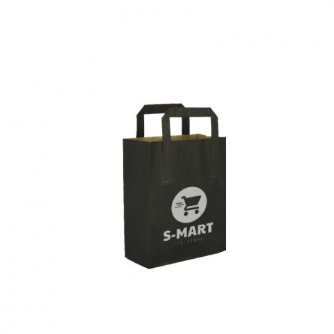 Bolsa de Papel Mini Negra (18+9x22cm) 
