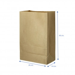 BOLSAS DE PAPEL KRAFT GRANDES SIN ASAS 26X14X40CM